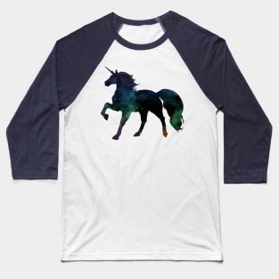 Galaxy Unicorn Silhouette Baseball T-Shirt